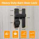 Barn Door Lock,180 Degree Flip Barn Door Locks and Gate Latches, Sliding/Bifold French Door Lock Latch for Gate Barn Garage Shed Window Cabinet Liquor 3-Digit Password Keyless,Black