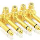 KUYIOHIFI RCA to 1/4" Audio Adapter, 90 Degree 6.35mm Mono Plug Male to RCA Female Connectors (6Pack)