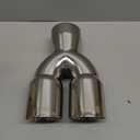 Dual Exhaust Tip 3 Inch Inlet 3" outlet 9.5" Long Tail Pipe Double Wall Polished Stainless Steel Exhaust Tip, Car Tailpipe