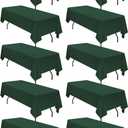 10 Pack 60 x 126 Inch Tablecloth, Hunter Green Tablecloth for 8 Feet Rectangle Tables, Stain and Wrinkle Resistant Washable Fabric Table Cloth for Wedding Party Dining Table Buffet Parties Camping