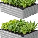 4x3x1 ft(2 Pack) Galvanized Raised Garden Bed,Outdoor Planter Box Metal Patio Kit Planting Bed for Vegetables Flowers and Succulents, Silver