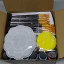 52 Pcs Acrylic Paint Set - 36 Colors (2oz/60ml) with 12 Brushes, 2 Knives & Palette - Rich Pigments for Adults, Artists & Beginners - Painting on Pumpkin Canvas Ceramic Rock Wood (Classic)