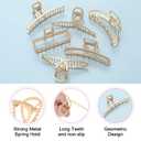 LUKACY 6 Pack Large Metal Hair Claw Clips - 4 Inch Big gold hair clips,Perfect Jaw hair clamps for Women and Thinner,Thick hair styling,Strong Hold Hair,Fashion Hair Accessories (Style 1)