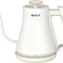 Electric Kettle, Gooseneck Electric Water Kettle for Pour Over Coffee & Tea, 0.8L Quick Heating Small Hot Water Kettle Electric, Stainless Steel, Auto-Off & Boil Dry Protection, Matte White