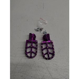 JFG RACING Dirt Bike Foot Pegs with Springs,7075 Aluminum CNC Footpegs Pedals Rests for Surron Light Bee X and S/E Ride Pro SS/CRF150F CRF230F 03-19/X160/X260-Purple