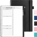 Durable Daily Planner Undated, A5 (5.8"x8.3"), Improved PU Leather To Do List Notebook With Hourly Schedule, Forvencer Luxurious Spiral Work Planner Organizer Notebook for Men and Women, 160 Pages,