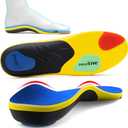 Professional Sport Insoles with Medium Arch Support and Shock Absorption for Plantar Fasciitis and Flat Feet Pain Relief in Men and Women, Orthotics Shoe Insert, Breathable & Anti-Slip, Blue, Medium