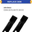 (3 Pack) Replacement Lawn Mower High Lift Blades for John Deere GY20852 GX21784 AM141035 AM137757, Fits LA140 LA145 LA165 D140 for 48 Deck Mower