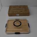 Charcuterie Board with Clear Lid, Travel Portable Cheese Board Charcuterie Boxes Cutting Boards for Kitchen, House Warming Gifts New Home, Gifts for Women (1 Compartments Black)