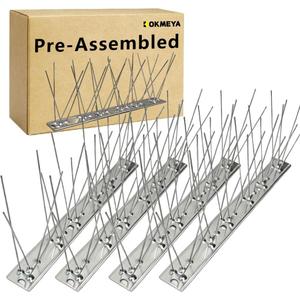 Bird Spikes Install,304 Stainless Steel Bird Deterrents Spikes for Outside to Keep Birds Away Bird Scare Devices Outdoor (60, Metal)