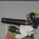 Round Hair Blow Dryer Brush - 1.2 Inch Ceramic Barrel Hair Dryer Brush for Short/Middle Hair, One Step Drying, Volumizing, Straightening and Styling, Negative Ionic Dryer Brush (Black-Golden, 1.2)