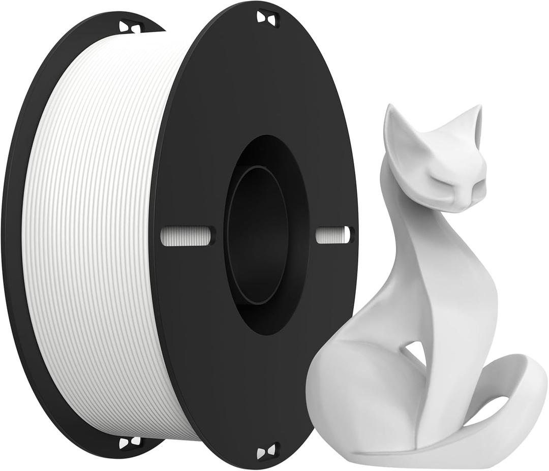 Creality PLA 3D Printer Filament PLA Filament 1.75mm, Neatly Wound 3D Printing Filament 1.75mm, Dimensional Accuracy +/- 0.02 mm, Fit Most FDM 3D Printers, 1kg Spool (2.2lbs), White