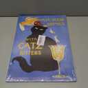 Vintage Black Cat Bar Canvas Wall Art Mix Your Drinks with Catz Bitters Posters Artwork Funny Bar Cart Painting Picture Wall Decor for Man Cave Kitchen Restaurant Home Decoration 12x16in Framed