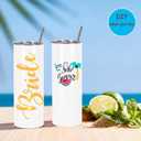 24 Pack 20 Oz Straight Skinny Tumblers,Individually Gift Boxed Stainless Steel Slim Skinny Tumbler Set Bulk, 20 Oz Insulated Slim Thin Travel Tumbler Cup for Diy, White