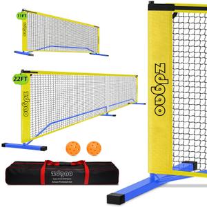 Zdgao Portable Pickleball Net for Driveway, 22FT Regularion Size Pickle Ball Net with Outdoor Pickleballs and Carry Bag, Weather Resistance Steady Steel Frame