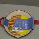 Crock-Pot 10 Inch Enameled Cast Iron Skillet with Handles - Ideal for Searing, Roasting, Frying - Even Heat Distribution, Pour Spouts - Oven-Safe & Stovetop Safe (Red)