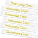 Homecoming Court Sashes 6 Pack, Glitter Gold Black Homecoming Court Sashes for School Cosplay Pageants Homecoming Party Dance Graduation Party Favors