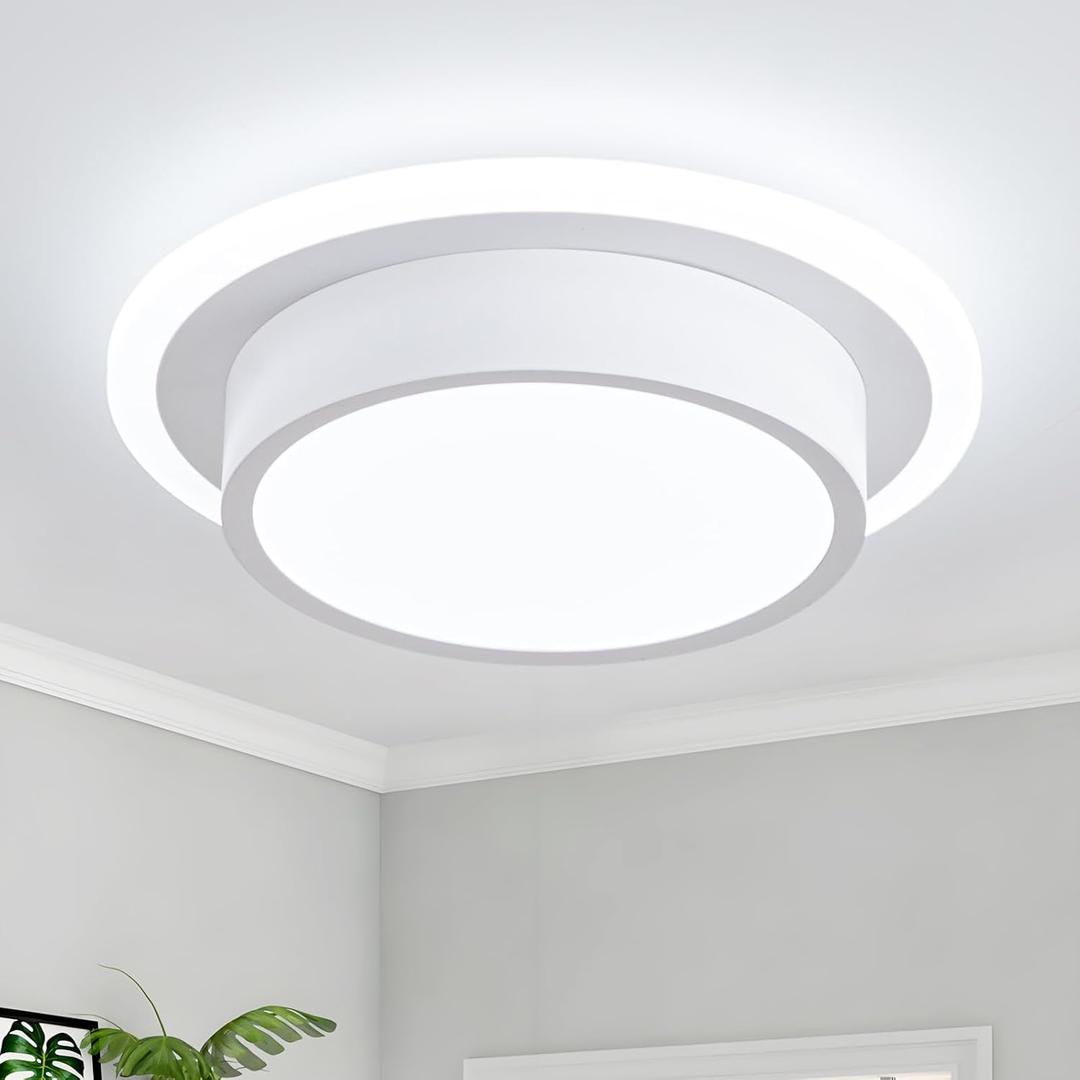 Modern LED Ceiling Light Fixtures, Small Flush Mount Light Fixture, Hallway Light Fixtures 32W 6000K, Round Kitchen Ceiling Light for Living Room Bedroom Bathroom Kitchen