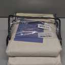 100% Blackout Shield Linen Blackout Curtains for Bedroom 84 Inches Long, Back Tab/Rod Pocket Living Room Drapes, Thermal Insulated Blackout Curtains 2 Panels Set, 50" W x 84" L, Cream