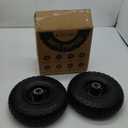 TICONN 10" Solid Tires, 2 Pack Flat Free 4.10/3.50-4'' Wheels with 5/8 Axle Bore Hole and Double Sealed Bearings (Black, 2PK)