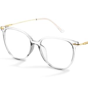 Gaoye Blue Light Blocking Glasses - Trending Round TR90 Frames, Metal Arms, UV400 Protection - Matching Soft Case