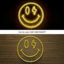 Smiley Face Neon Sign, LED Neon Light for Wall Decor, USB Powered Light Up Signs, Yellow Neon Smiley Face Sign for Kids, Bedroom, Party, Bar, Wedding Decoration Gifts, 13.8 inches