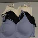 DEANGELMON V Neck Bra Padded Seamless Adjustable Straps Bralettes Everyday Basic Sleeping Bras Multiple Pack, XL