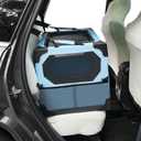 JOYTUTUS Collapsible Dog Crate, 26 Inch Portable Pet Crate for Car, Travel Dog Kennel Foldable Dog Crate for Medium Dog 44lbs, Soft Cat Carrier Fit for Indoor & Outdoor/Car Back Seat/Trunk (Blue) (26" L x 18" W x 18" H)