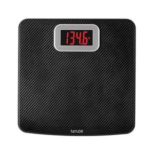 Taylor Digital Scales, 400 LB Capacity, Carbon Fiber Anti-slip Mat, 11.8 x 11.8 Inches, Black