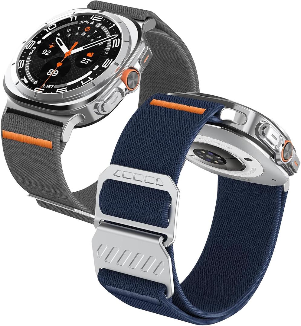 Sport Band Compatible with Samsung Galaxy Watch Ultra Bands 47mm (2024), Stretchy Nylon Loop Strap with No Gap Connectors for Samsung Galaxy Watch Ultra