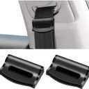 2PCS Car Seatbelt Adjuster, Universal Auto Seat Belt Clips for Adults/Kids, Comfort Car Shoulder Neck Protector Strap Positioner, Seatbelt Locator Retainer Locking Clips for Car, SUV (Black)