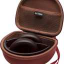 Headphone Case Compatible with Beats Studio Pro/Solo 4 / Studio 3 / Solo 3 / Picun B8 / BERIBES/JLab JBuds Lux ANC Wireless Bluetooth Noise Cancelling Headphones, Claret+Brown(Case Only)