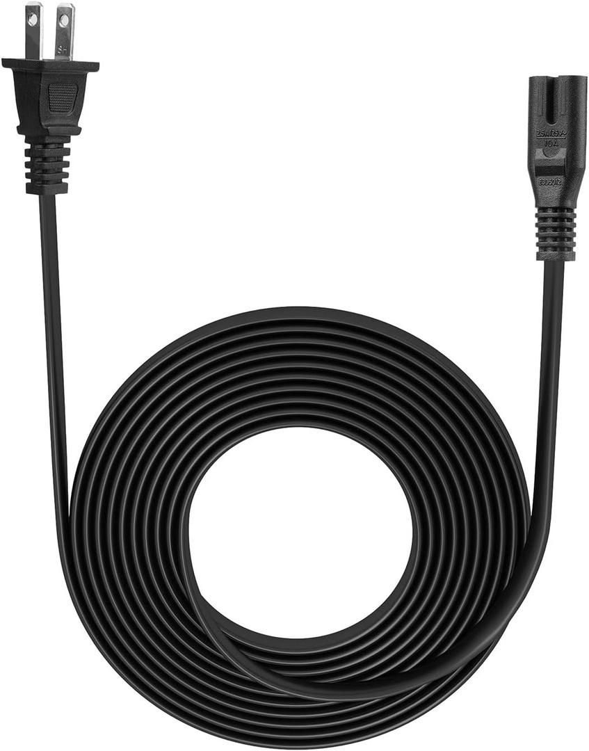 TV Power Cord Replacement for Apple TV, 1st, 2nd, 3rd, 4th, 5th Generation (4K), 2 Prong AC Wall Power Cable-UL Listed (6 FT)