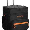 Rolling Cooler with Wheels 5+ Can and Handle, Double Deck & Enhanced Stability Wheeled Cooler,Leakproof Soft Sided Ice Cooler,Insulated Travel CoolerBag for Camping,Grocery,Beach,Outdoor
