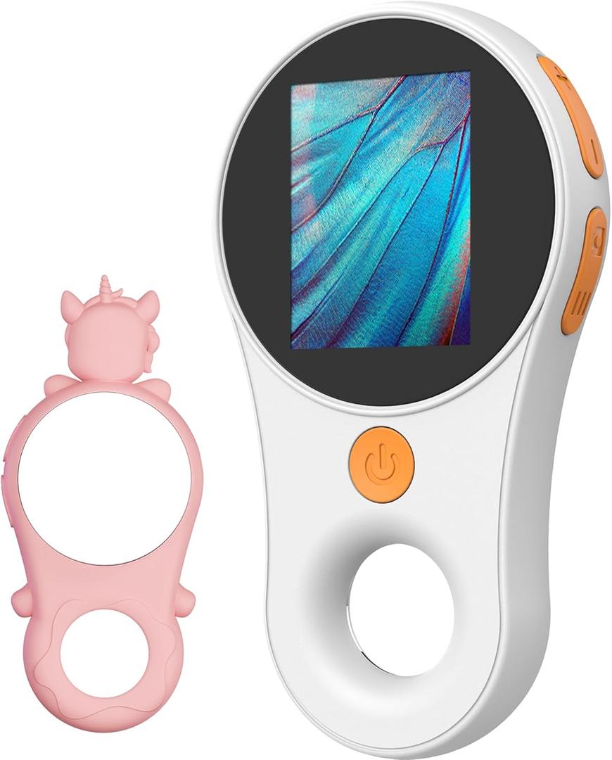 Digital Microscope Handheld 2.0 inch IPS Color Screen,Portable Digital Magnifying Glass 500x,Marco Microscopes,uilt-in 8LED Lights,USB Compatible with PC Windows, Mac OS (Pearl White)