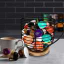 BYTEAIDREX Coffee Pod Holders for Counter - K Cup Holders for Counter - Coffee Pods Storage Organizer - Bar Accessories - Large Capacity Black Wire Kup Storage with Wooden Base.