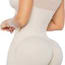 YIANNA Overbust Fajas Colombianas Shapewear for Women Tummy Control Body Shaper Girdles Post Surgery Compression Garment (Beige, XXL)
