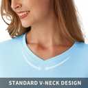 Women's Standard V-Neck UPF 50+ Long Sleeve Swim Rash Guard Shirt (Blue, S)