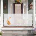 KISKIZ 72" Wide Reinforced Retractable Dog Gate Long Baby Gate, White