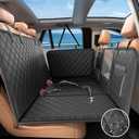 Back Seat Extender for Dogs-Large Space, Sturdy Seat Cover Hard Bottom with Storage, Washable Dog Hammock for Car, SUV, Truck, Black