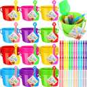 Chivao 60 Pcs Pool Beach Party Favors Summer Gift Bulk Include Sand Bucket Beach Shovels Bubble Wands Sidewalk Chalks End of Year Gifts from Teachers Party Favor Classroom Summer Activities Prizes