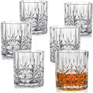 Unbreakable Plastic Whiskey Glasses | Shatterproof 100% Tritan Double Rocks | Dishwasher-Safe | BPA-free | Perfect for Outdoor Cocktail Bourbon | 13 oz, Set of 6