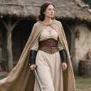 Renaissance Cloak with Hood Medieval Cape for Women Men Halloween