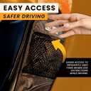 Gorla Gear Black Car Seat Side Organizer Hanging Organization Storage Bag Auto Accessories Multifunctional Mesh Net Pocket for Masks Sanitizer Drink Coin Change Pen Sunglass Phone Holder Truck SUV Van