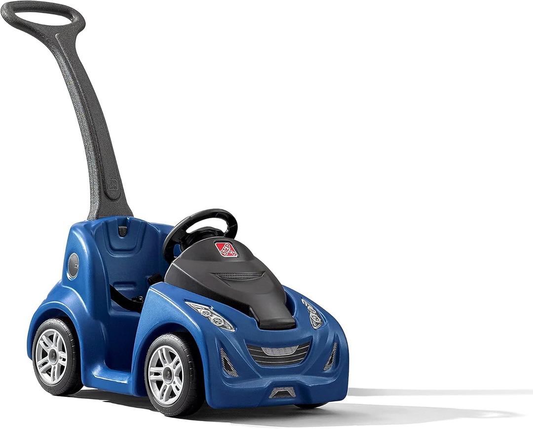 Step2 Push Around Buggy GT Kids Push Car, Ride On Toy, Stroller Substitute, Includes Seat Belt & Horn, Made of Durable Plastic, Max Weight 50 lbs., For Toddlers 1.5-3 Years Old, Blue (17.36"L x 40.75"W x 36.5"H, Blue)