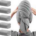 Microfiber Hair Towels, Waffle Hair Towel Set, Super Soft Highly Absorbent, Sturdy Quick Drying Turbans for Long, Thick, Curly Hair (Pack 4, 40" x 20")