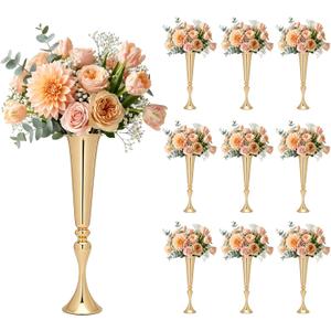 10PCS 22'' Tall Gold Vases Centerpiece,Holiday Celebration Table Decoration