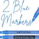 ARTISTRO 2 Blue Acrylic Paint Markers - 0.7mm Extra Fine-Tip Paint Pens - Perfect for Crafting, Art Projects, & More