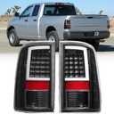 Fits 2009-2018 Dodge Ram 1500 2500 3500 Black LED Tail Lights Brake Lamps NON-LED Model Rear Brake Lamp Pair