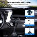TECKNET Cup Phone Holder for Car - Adjustable Gooseneck Cup Holder Phone Holders with Air Vent Holders & Expandable Base, Cupholder Phones Mount for iPhone 17/16 Pro Max and All Cell Phones, Car Model